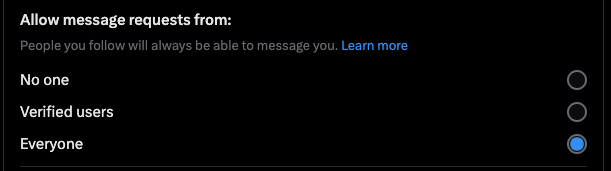 matinhodev's tweet photo. Hi all, looks like I'm not receiving some of the messages you say you sent me, but my settings are like this. Unless I'm doing something wrong? Sorry if I'm not answering, I'll double check what I could be missing here. https://t.co/1PkC5tQA2v