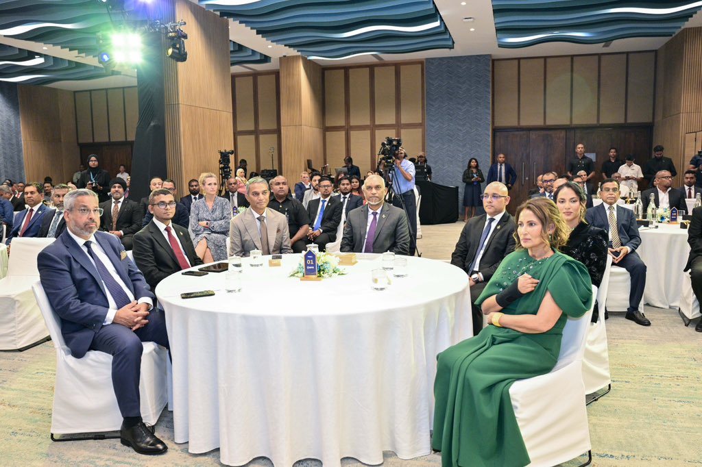 presidencymv's tweet photo. President Dr @MMuizzu attends the inauguration ceremony of Maldives Premier Bank (MPB), signifying the addition of a new commercial bank to the Maldives’ financial sector. https://t.co/VRwd5vvQnT