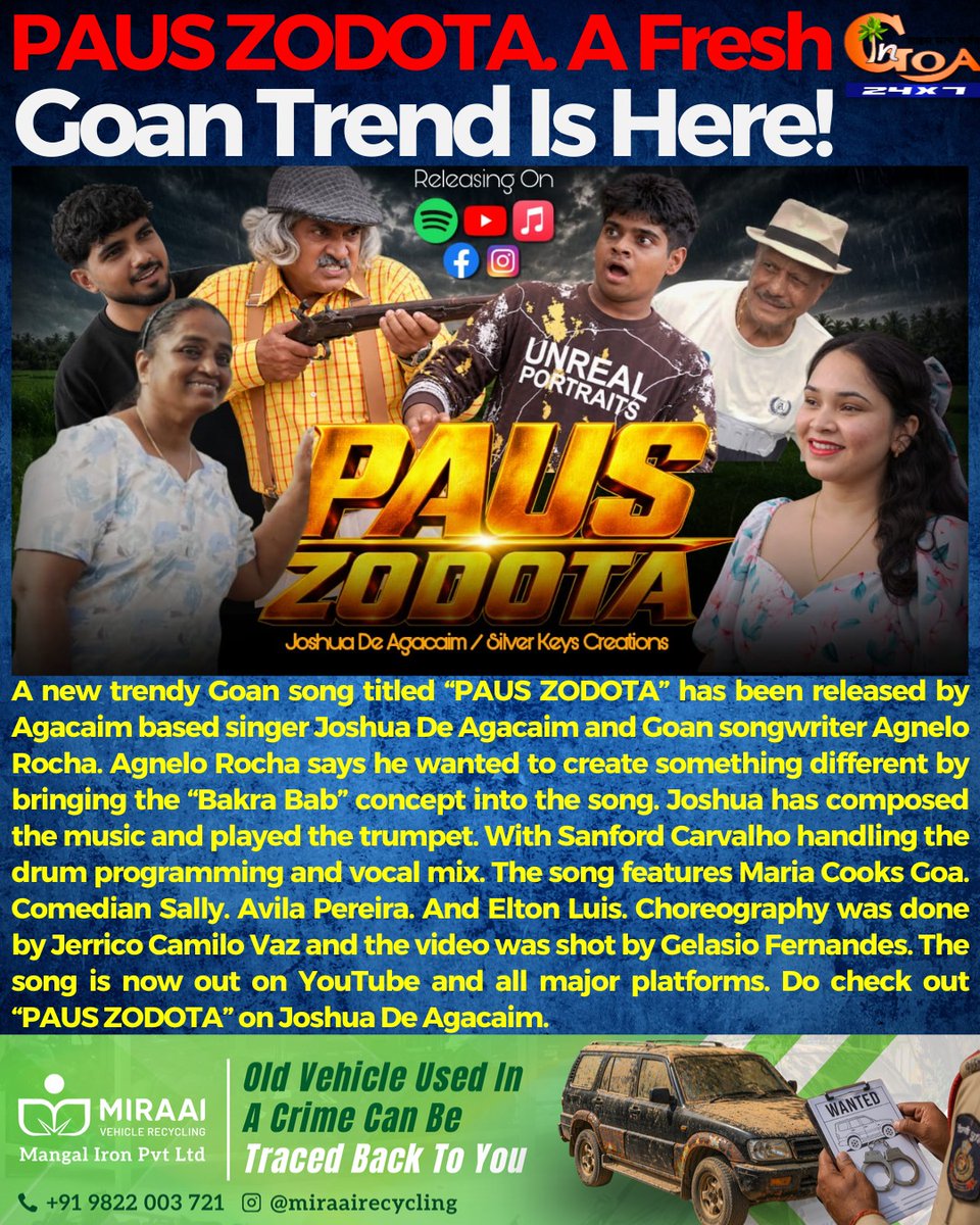 InGoa24x7's tweet photo. PAUS ZODOTA. A Fresh Goan Trend Is Here!

#InGoaNews #InGoa #Goa #PaussZodota #GoanTrend #GoanCulture #GoaVibes #GoaLife #Konkani #GoaNews #GoaUpdates #TrendingGoa https://t.co/806R03BqkN