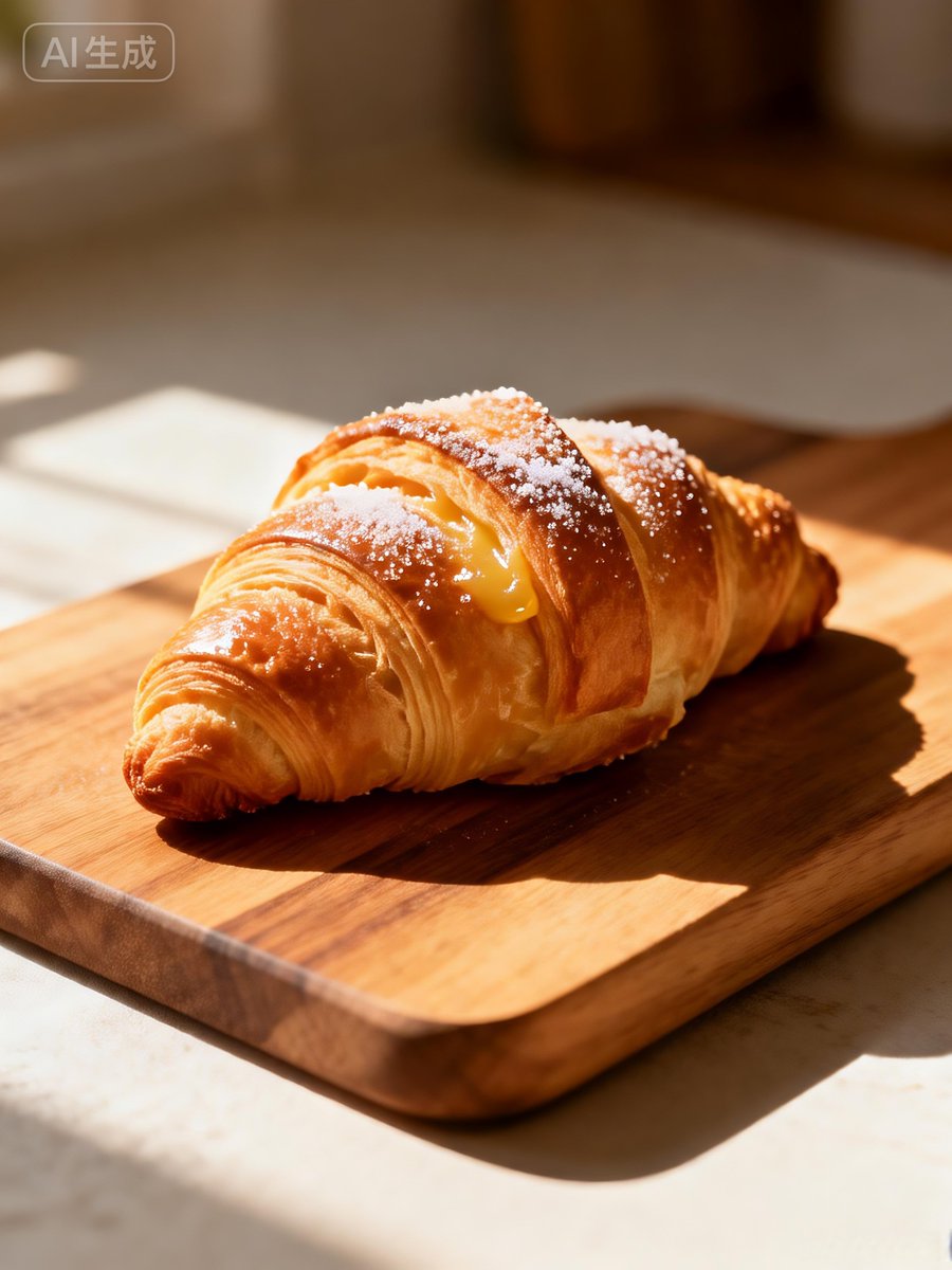 DaffriR's tweet photo. [Just grabbed this warm buttery croissant from the corner bakery—flaky, crispy, pure morning joy! ]， https://t.co/yznAHouqIc