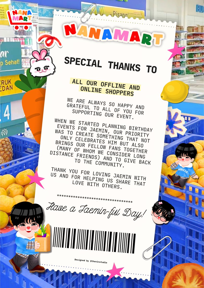 mypopstarjm's tweet photo. 𝗡𝗔𝗡𝗔 𝗠𝗔𝗥𝗧
A Birthday Cupsleeve Event for NCT #Jaemin

💌Thank you, as always.

#NanaMart https://t.co/ofFfAatQXC