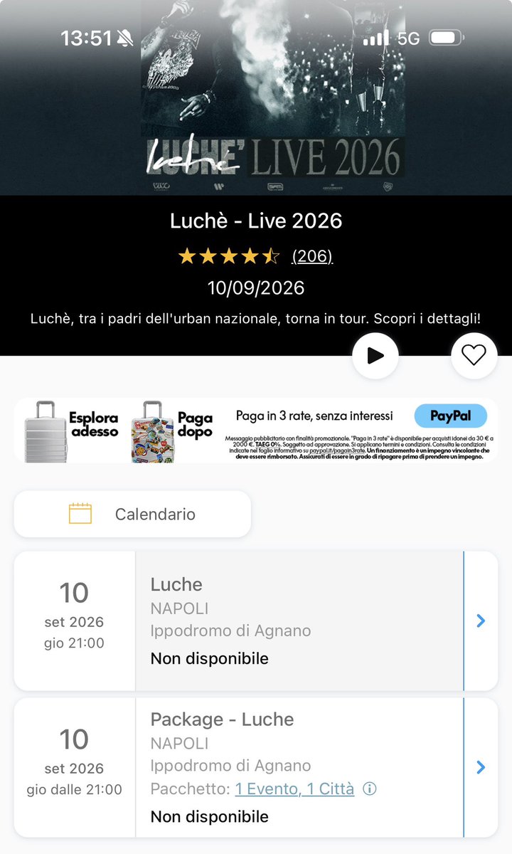 fillodondi's tweet photo. Luche ha fatto tanto il grosso contro Lostmediait dicendo che i fan vengono ad ogni suo concerto, che a Napoli è una leggenda e così via, per poi annullare la data all’agnano, palesemente per scarsissime prevendite, e riprogrammarla all’ex base nato (25k max) https://t.co/RKudjV4cuR