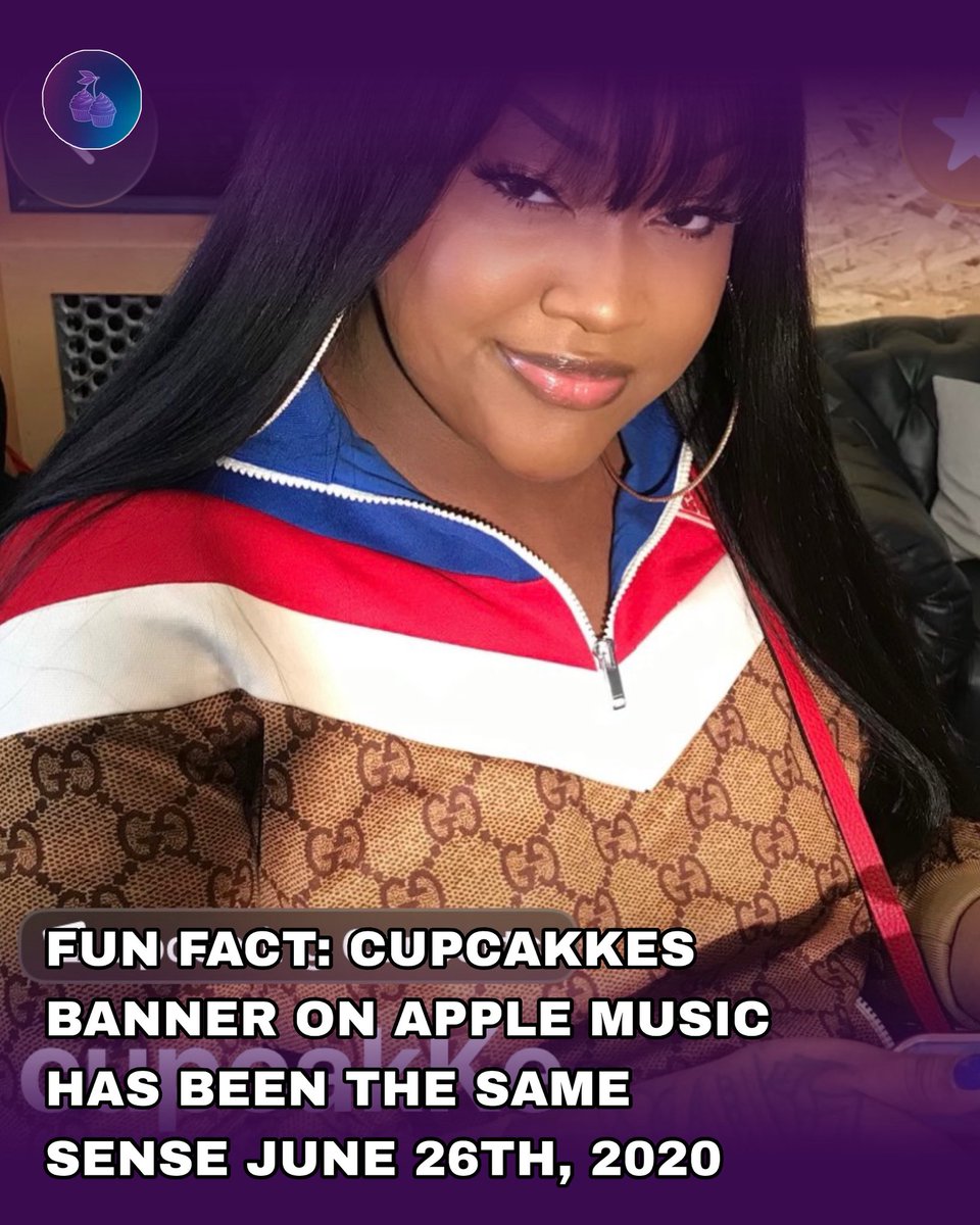 cupcakkebase's tweet photo. Fun Fact: Cupcakkes banner on Apple Music has been the same sense her release of “DISCOUNTS” in 2020. 

What would you love to see as a new banner in the near future? https://t.co/R1Y7FnxahM