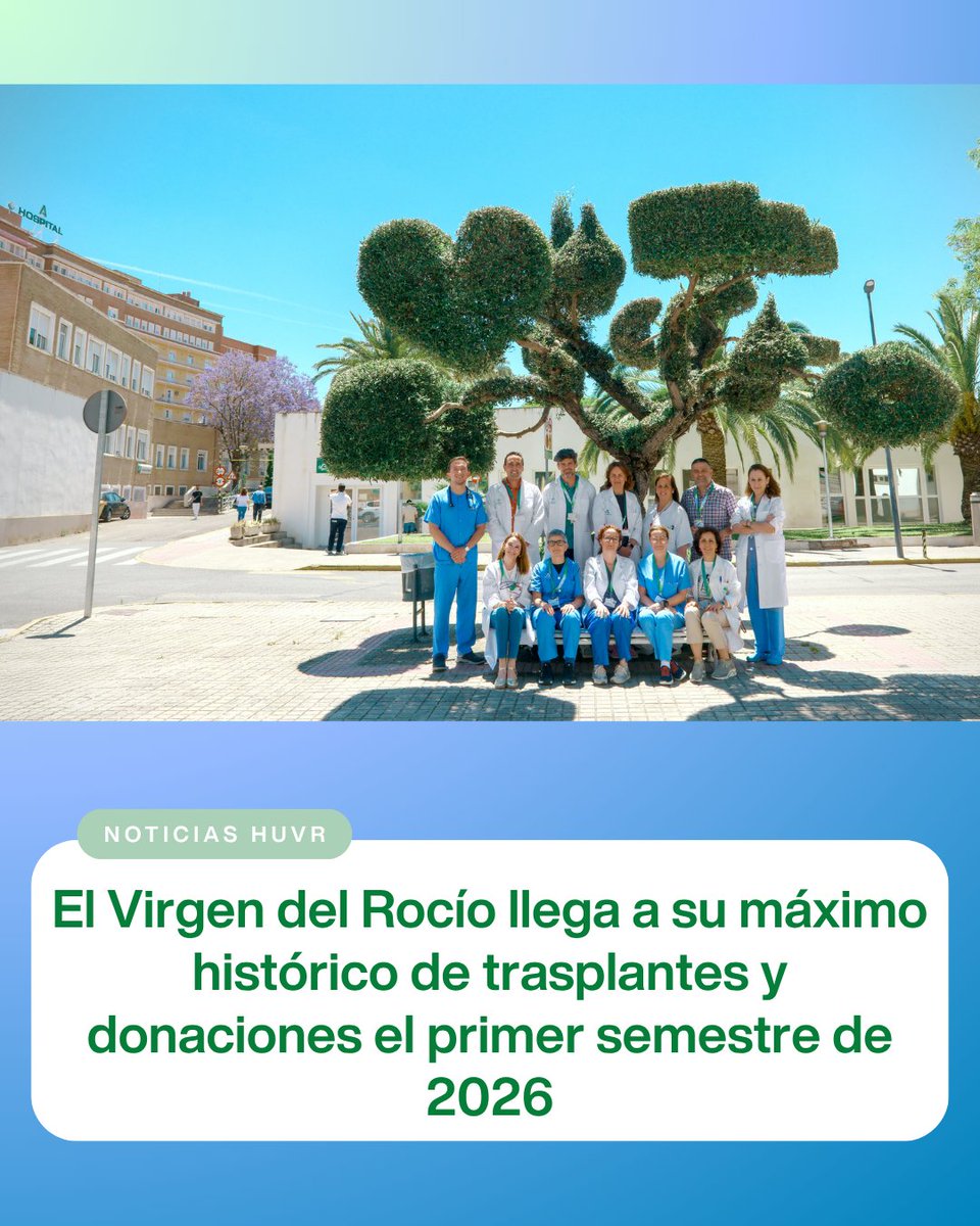 HospitalUVRocio's tweet photo. 💯👏Llegamos a nuestro máximo histórico de trasplantes y donaciones el primer semestre de 2026 con 53 donantes de órganos y 272 pacientes trasplantados de órganos y tejidos.

#SomosHUVR #DonaVida
https://t.co/ShOGRRvEG0 https://t.co/0aIJZJmJ8R