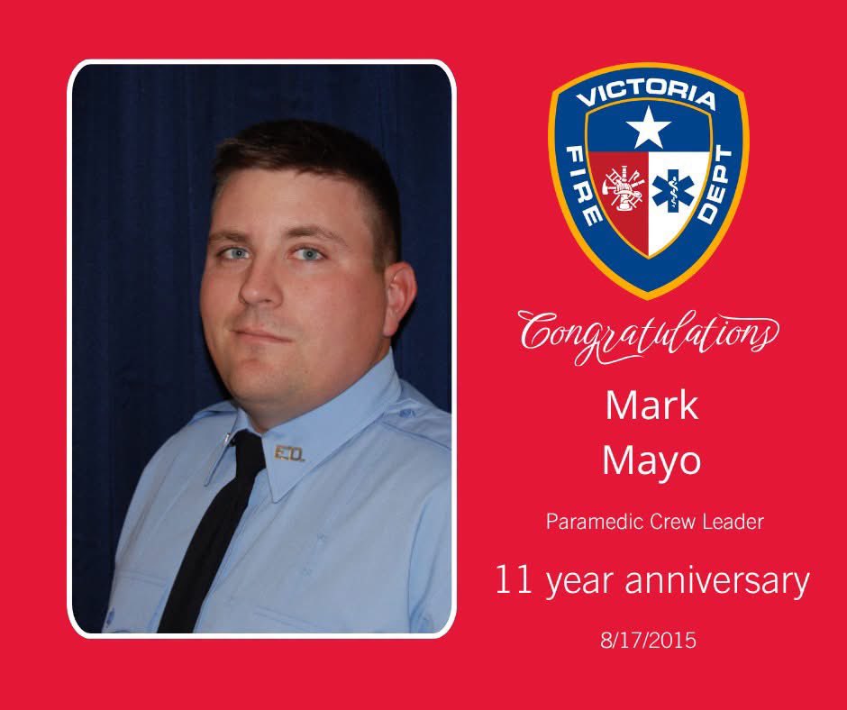 TexanReport's tweet photo. 🚒👏 Victoria Fire Department Celebrates Paramedic Crew Leader Mark Mayo’s 11 Years of Service 👏🚒
#VictoriaTX #VictoriaFireDepartment #Paramedic #FirstResponders #ServiceAnniversary #TexanReport https://t.co/LYrqa6UhhQ