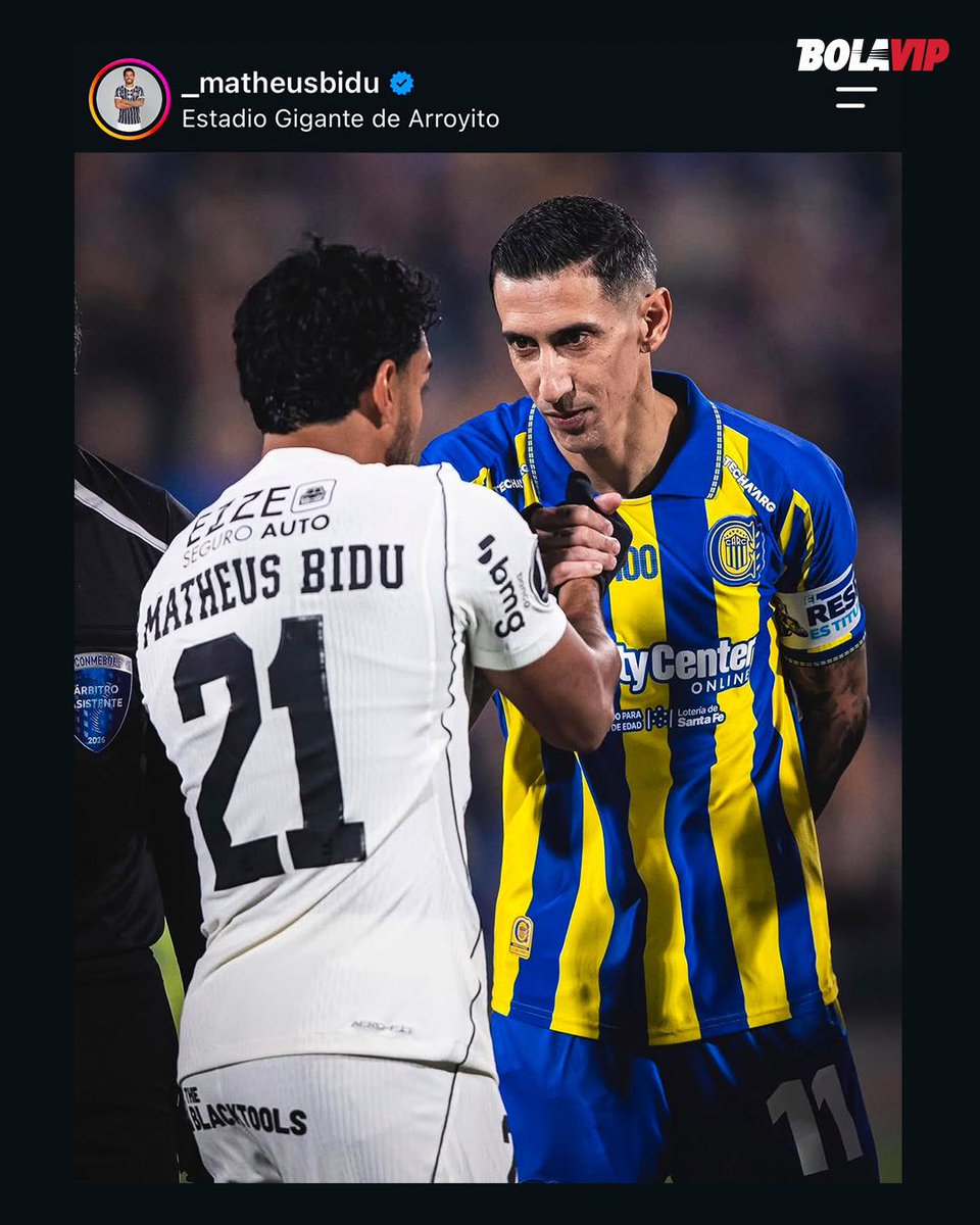 BolavipAr's tweet photo. 🤝🇧🇷🇦🇷 Que no pase desapercibido que los jugadores de Corinthians publicaron fotos saludando a Ángel Di María luego del partido de Copa Libertadores.

Esto es reconocer a las leyendas. https://t.co/DAdoPKMC0g