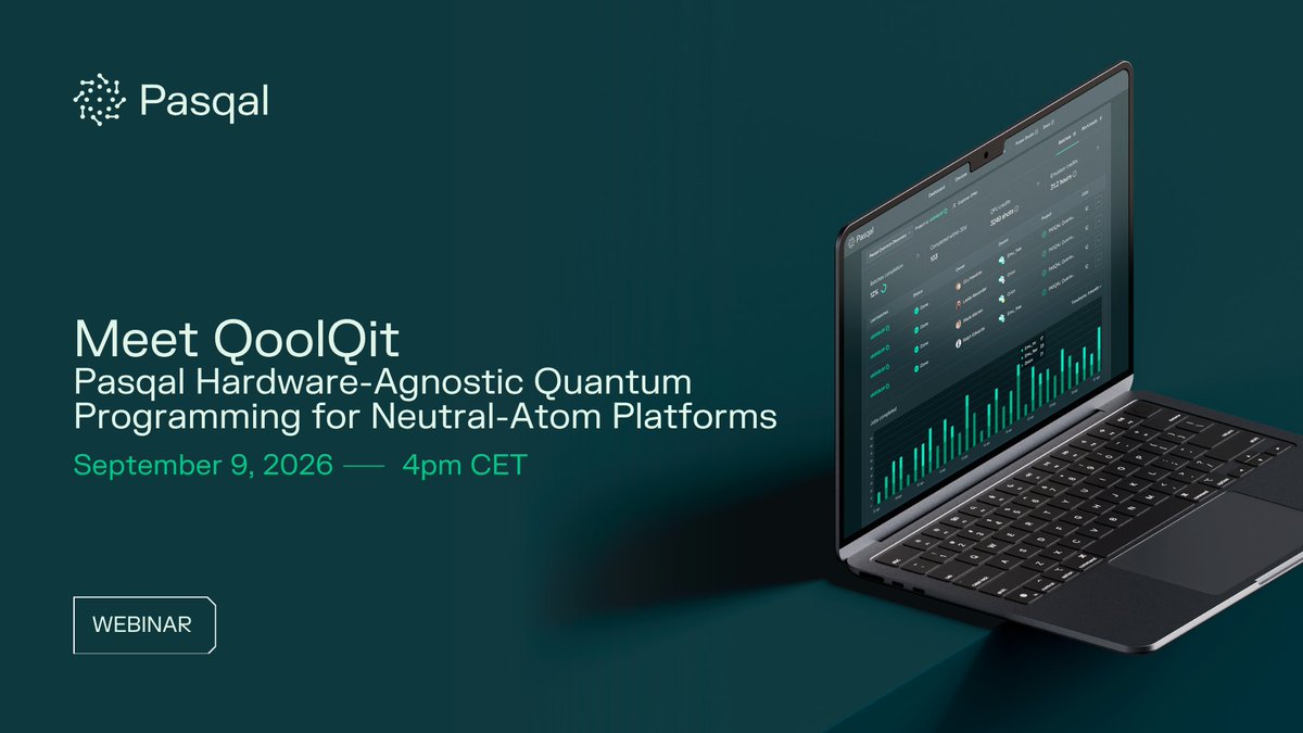 PasqalQuantum's tweet photo. Focus on your goals. Let QoolQit handle the hardware-specific details!

Analog quantum programming shouldn't require deep expertise in neutral-atom hardware. That's why QoolQit was born, Pasqal's new hardware-agnostic SDK. It lets you focus on developing quantum algorithms while providing integrated hardware compilation.

Live intro on Sept 9, 4:00 PM CEST.

🔗 Register: https://t.co/7KC9Qo1zPd

#QoolQit #QuantumComputing