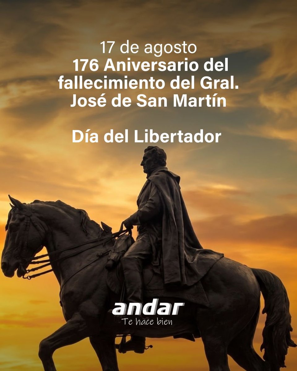 andarobrasocial's tweet photo. Hoy recordamos a uno de los próceres más importantes de nuestra historia: el Gral. José de San Martín. Gloria eterna al Libertador de nuestra Patria. https://t.co/r9xJwQQwn1