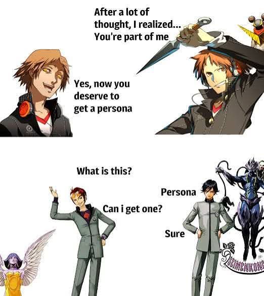 akechigoroboy's tweet photo. persona fun facts: in order to get a persona in p1, all you have to do is walk in a circle and say  "persona come here" https://t.co/11Eiq6cIxO