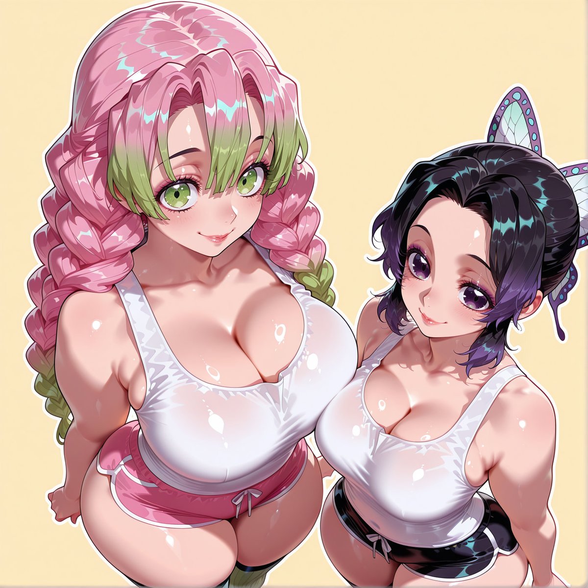 thickpaaglover's tweet photo. Mitsuri Kanroji x Shinobu Kocho https://t.co/O8OvIanX1B