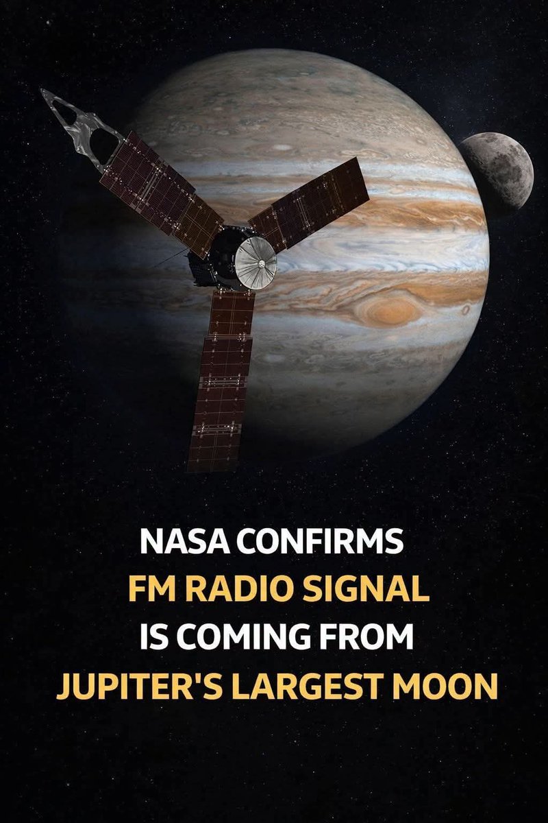 TheSpaceAcadx7's tweet photo. NASA confirms FM radio signal is coming from Jupiter's largest moon https://t.co/U04E9k79yB