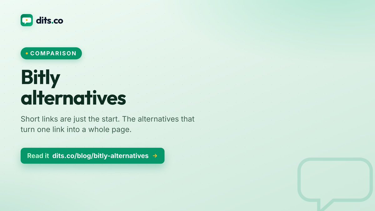 ditscoapp's tweet photo. A short link is just the start. We compared the top Bitly alternatives, including the ones that turn one link into a whole mobile page with a QR. https://t.co/gLgTHU2BxP
#bitly #qrcode https://t.co/rcrroFVH9N