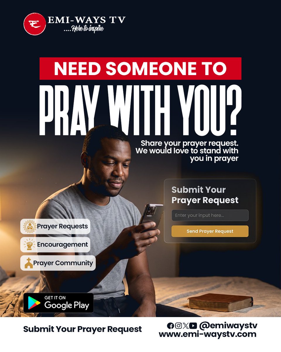 emiwaystv's tweet photo. Whatever you're carrying, you can bring it to God in prayer. Share your request with the #EmiWaysTV prayer community and find encouragement through #Prayer, #Faith, #ChristianCommunity, #PrayerRequest, #Hope, #GodsWord, and #LivePrayer https://t.co/rPCcEsqw0O