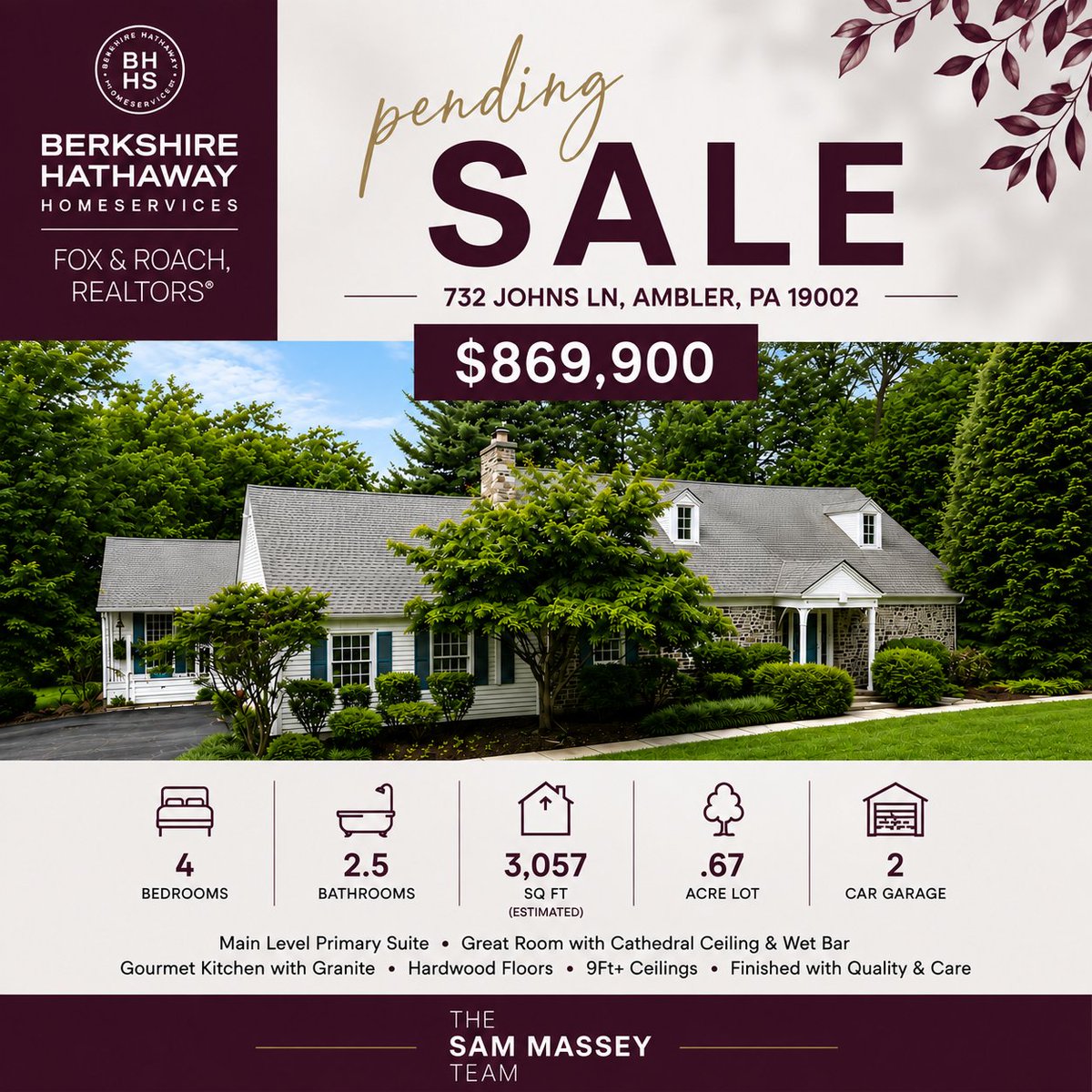 SamMasseyTeam's tweet photo. Pending Sale by The Sam Massey Team with a Zillow Showcase 3D tour! 732 Johns Ln, Ambler, PA - A custom-built Cape Cod offering 4 Bedrooms, 2.5 Baths https://t.co/pDW4UqkS94
