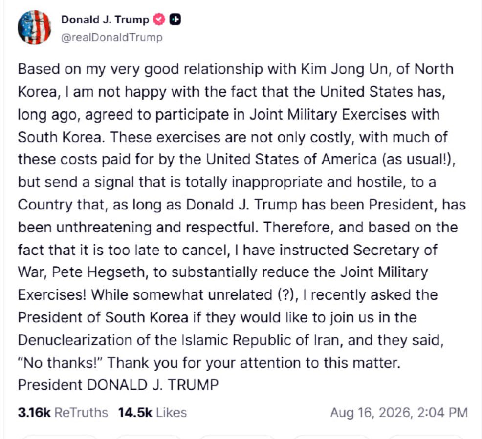 KareemRifai's tweet photo. Some won't want to hear this, but the position that South Korea is "inappropriate and hostile" and that North Korea is "unthreatening and respectful" is completely indistinguishable from a far-left tankie. https://t.co/zGVtngxOEi