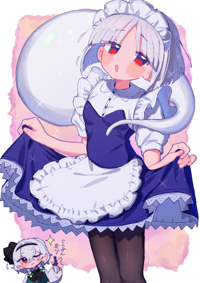 tukinouratokayu's tweet photo. 咲夜と衣装交換した妖夢 https://t.co/FV1Bhcp0pE