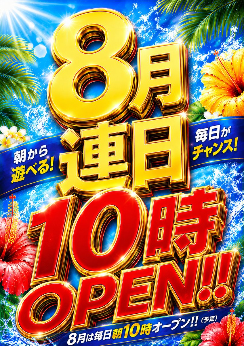 jaran_yahei's tweet photo. 💞明日８月３１日(月)💞

８月連日1⃣0⃣時OPEN‼️

明日もジャラン川口弥平店へ🌟

※９：４５～抽選開始🍑 https://t.co/DFHmaqFpd1