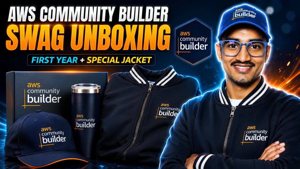 Amitabh_DevOps's tweet photo. Just unboxed my AWS Community Builder swags 🔥
Cap, Tumbler, Diary, Tag + a special Builder Jacket from the US!
Also shared how you can become an AWS Community Builder and get these benefits.
Full video 👇
https://t.co/VgLjtsh8rd
#AWS #AWSCommunityBuilder #Unboxing https://t.co/TyBlmlILR6