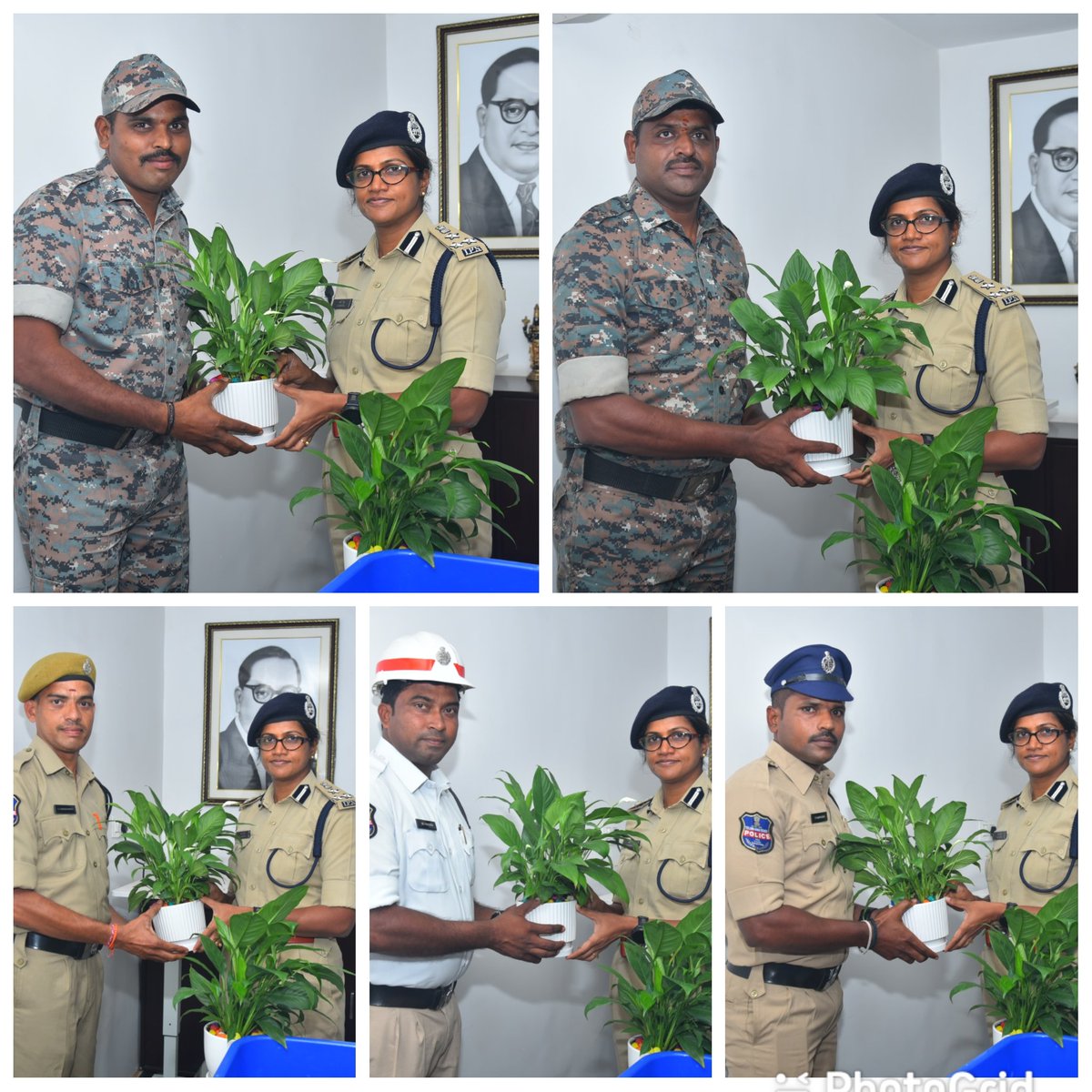 warangalpolice's tweet photo. పోలీస్ కమిషనర్‌ను మర్యాదపూర్వకంగా కలిసిన నూతన పోలీస్ అధికారుల సంఘం కార్��వర్గ సభ్యులు

వరంగల్ పోలీస్ కమిషనరేట్‌లో ఇటీవల ఎన్నికైన నూతన పోలీస్ అధికారుల సంఘం కార్యవర్గ సభ్యులు సోమవారం వరంగల్ పోలీస్ కమిషనర్ ఎన్. శ్వేత, ఐపీఎస్‌ను సీపీ కార్యాలయంలో మర్యాదపూర్వకంగా కలుసుకుని మొక్కలను అందజేశారు.

ఈ సందర్భంగా ఎన్నికల నోడల్ అధికారి, అదనపు డీసీపీ ప్రభాకర్‌రావు, వరంగల్ కమిషనరేట్ పోలీస్ అధికారుల సంఘం నూతన కార్యవర్గ సభ్యులను పోలీస్ కమిషనర్‌కు పరిచయం చేశారు. న��తన కార్యవర్గంలో అధ్యక్షుడిగా కె. కరుణాకర్, ఉపాధ్యక్షులుగా బి. సతీష్, బి. శరత్‌కుమార్, ప్రధాన కార్యదర్శిగా ఇ. వీరభద్రరావు, సంయుక్త కార్యదర్శిగా టి. నరేష్, కార్యనిర్వహణ కార్యదర్శిగా ఎస్. ప్రవీణ్‌కుమార్, కోశాధికారిగా బి. నరేష్, కార్యనిర్వాహక సభ్యులుగా ఎం. తులసి, సి.హెచ్. మహేందర్ యాదవ్, ఏ. రమేష్, ఎన్. ప్రవీణ్, ఎం.డి. తాజుద్దీన్, పి. సర్వేశ్ ఉన్నారు.

అనంతరం పోలీస్ కమిషనర్ ఎన్. శ్వేత, ఐపీఎస్ మాట్లాడుతూ, నూతనంగా ఎన్నికైన వరంగల్ కమిషనరేట్ పోలీస్ అధికారుల సంఘం కార్యవర్గ సభ్యులకు ముందుగా అభినందనలు తెలిపారు. పోలీస్ సిబ్బంది సమస్యలపై తక్షణమే స్పందించి, వాటిని సంబంధిత అధికారుల దృష్టికి తీసుకెళ్లడంతో పాటు సమస్యల పరిష్కారానికి కృషి చేయాలని సూచించారు. పోలీస్ అధికారుల సంఘం సిబ్బందికి అండగా నిలుస్తూ, స్ఫూర్తిదాయకంగా పనిచేయాలని సీపీ ఆకాంక్షించారు.

ఈ కార్యక్రమంలో ఎన్నికల నోడల్ అధికారి, అదనపు డీసీపీ ప్రభాకర్‌రావు, ఎన్నికల నిర్వహణ కమ��టీ సభ్యులు అదనపు డీసీపీ శ్రీనివాస్, ఏసీపీలు నాగయ్య, సదయ్యతో పాటు నూతన పోలీస్ అధికారుల సంఘం కార్యవర్గ సభ్యులు పాల్గొన్నారు.
@TelanganaDGP @TelanganaCOPs