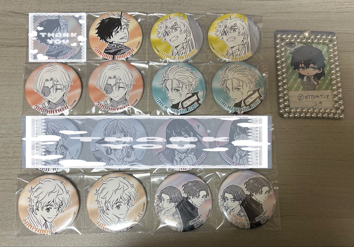 sttomt__y's tweet photo. ［交換/譲渡］
WIND BREAKER ウィンブレ アフレコ台本イラスト缶バッジコレクション

譲→☆桜/楡井/☆蘇枋/梅宮/○兎耳山
　　○榊兄弟

求→十亀/棪堂1点or定価＋送料

郵送のみ
リトリン必読
交換は纏めての方優先
☆譲渡は○同数お迎え下さい

検索からでもお気軽にお声掛け下さい🙇‍♀️ https://t.co/5jh7ZPTBwP