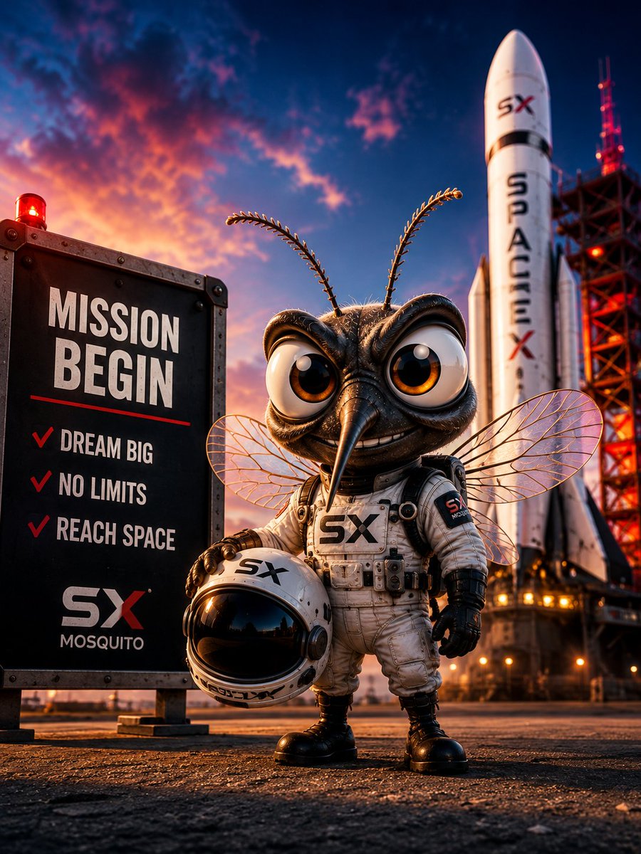 SPACEXMOSQUITO's tweet photo. Every great journey starts with a dream.

Today, Space X Mosquito begins its mission to reach space

Small wings. Big dream. 🚀

#SpaceXMosquito #SpaceX #ElonMusk #Memecoi https://t.co/H9TxP6Aqtw