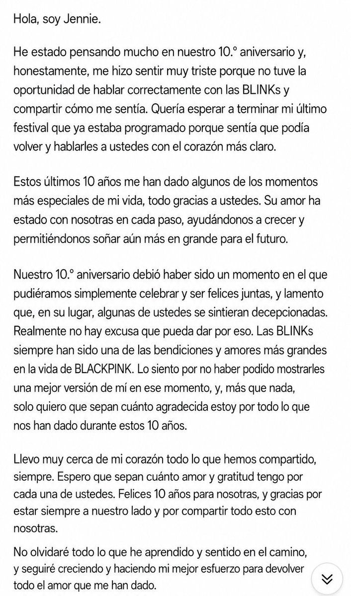 misskoreaJisoo's tweet photo. "Los BLINKs siempre han sido una de las mayores bendiciones y amores más grandes en la vida de BLACKPINK" 😭 https://t.co/S7bGROnqG2