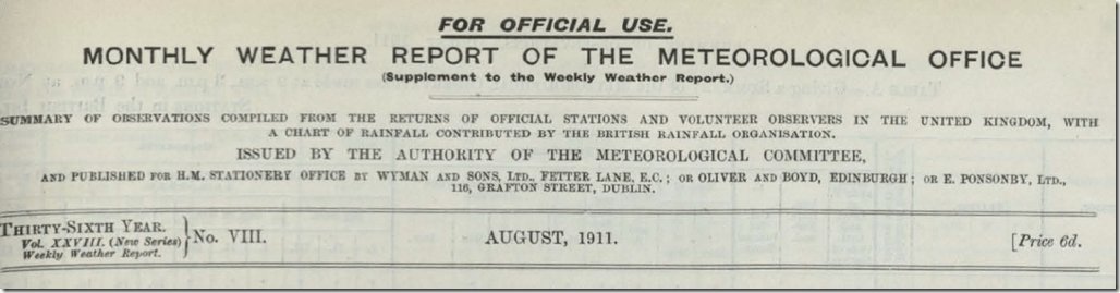 robinmonotti's tweet photo. To those who believe the alarmist narrative: in 1841 temperatures rose to 36°C and in 1911 to near 38°C. See 1911 Monthly Weather Report of the Meteorological Office. Heat wave lasted from July to September and there was a big drought. These events happen regularly, nothing new. https://t.co/lzCFnqzajl