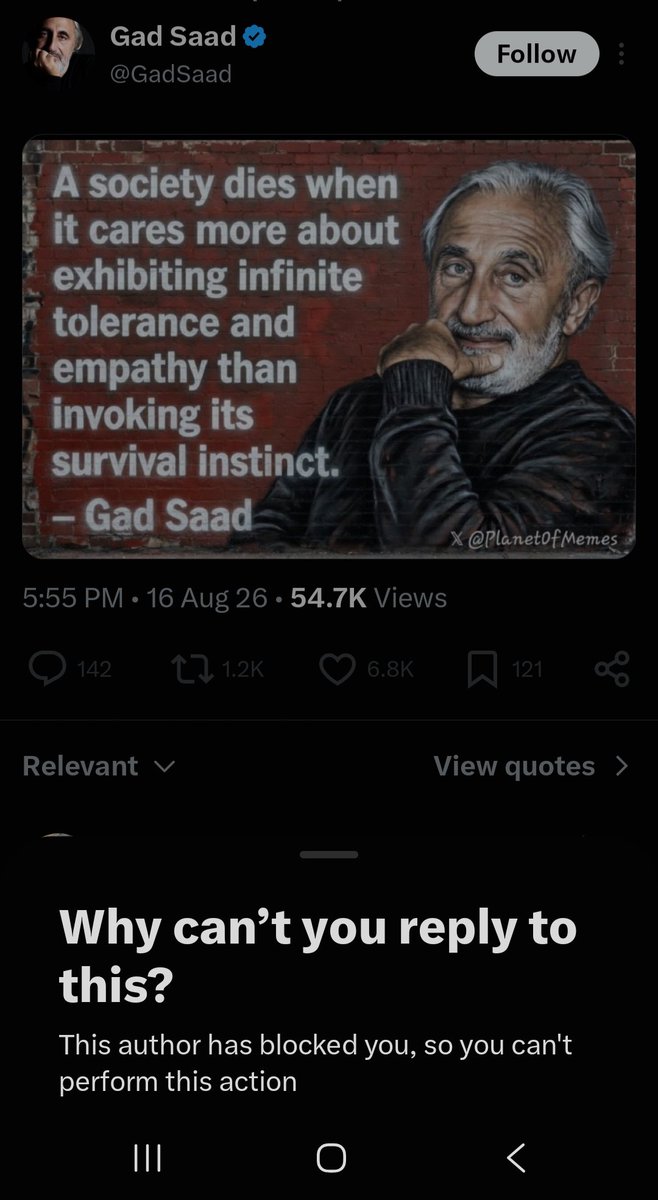 ItIsHoeMath's tweet photo. Gad MoSaad is a slimy lying Jewish Mossad agent, and he's also a stupid coward who can't deal with anyone who has figured out his game.

His purpose is to blame white people for the Jewish propaganda campaign that has been attacking us for decades. They brainwash children, then blame the children for being stupid when they grow up.

Thousands of media Jews, dozens of Jewish organizations, school textbooks, and every TV show and movie for the last 80 years: "We whites are all so evil! We all must die, or at least have sex with monkeys! Not me though, I'm Jewish and not really white! I'm special and better than you!"

Gad MoSaad: "Why are you suiciding yourself, goyim? I guess you've just got a case of toxic empathy for no reason!"

Gad MoSaad is also stereotypically ugly and like 4 ft 2 in tall