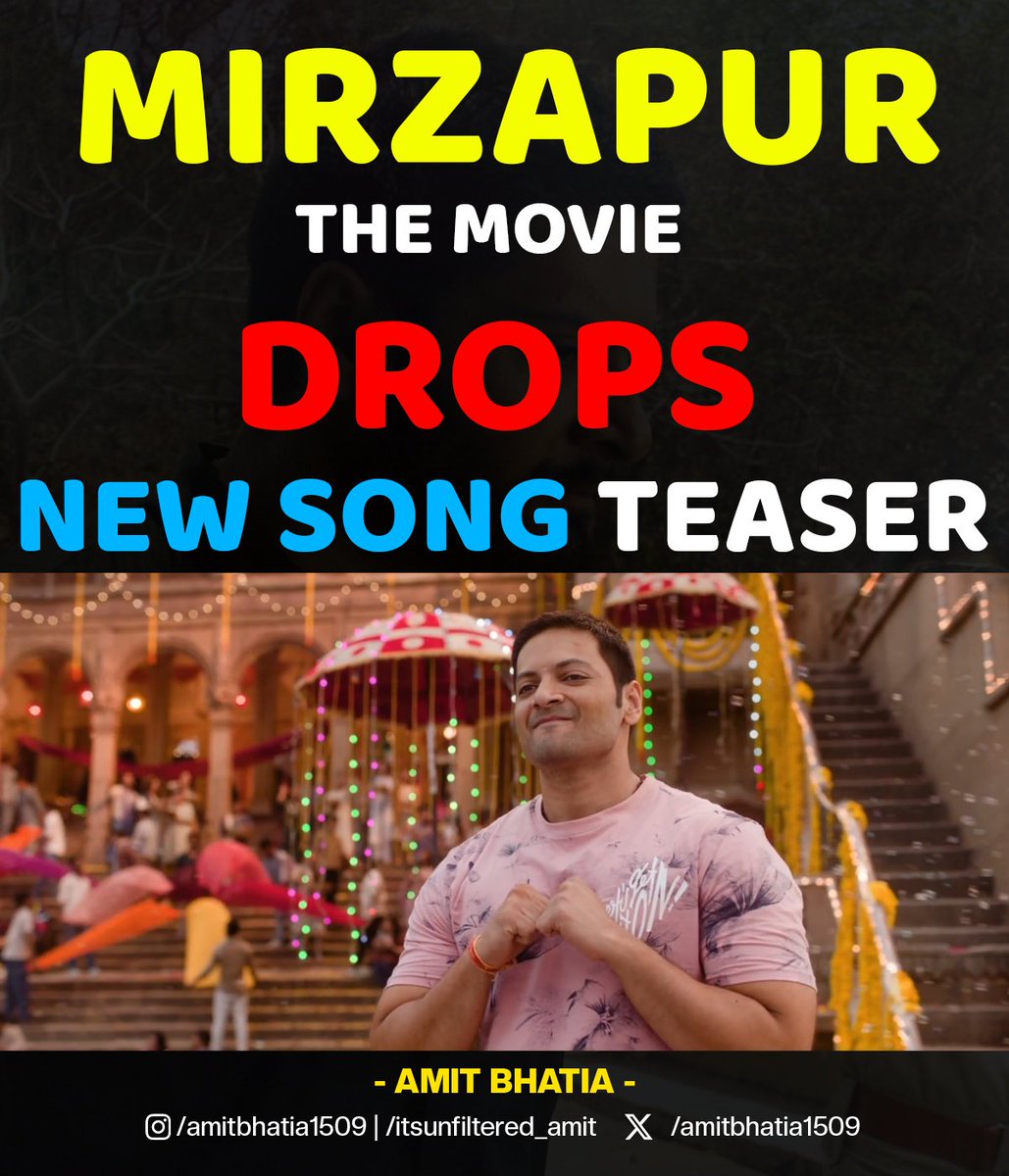 amitbhatia1509's tweet photo. Mirzapur The Movie Drops New Song Teaser 🔥

The teaser of the new song Vaaroon from Mirzapur The Movie is out now! The full song arrives tomorrow. The much-awaited film will hit cinemas on September 4, 2026, in Hindi and Telugu. 

@alifazal9 

#MirzapurTheMovie #Vaaroon #Mirzapur #AmazonMGMStudios