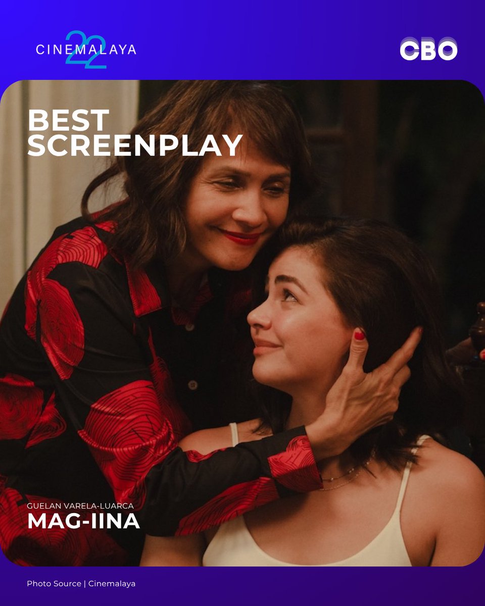 cbo_channel's tweet photo. Guelan Varela-Luarca wins Best Screenplay (Full-Length) for 'Mag-Iina' at #Cinemalaya2026. https://t.co/8jITfGoGXr