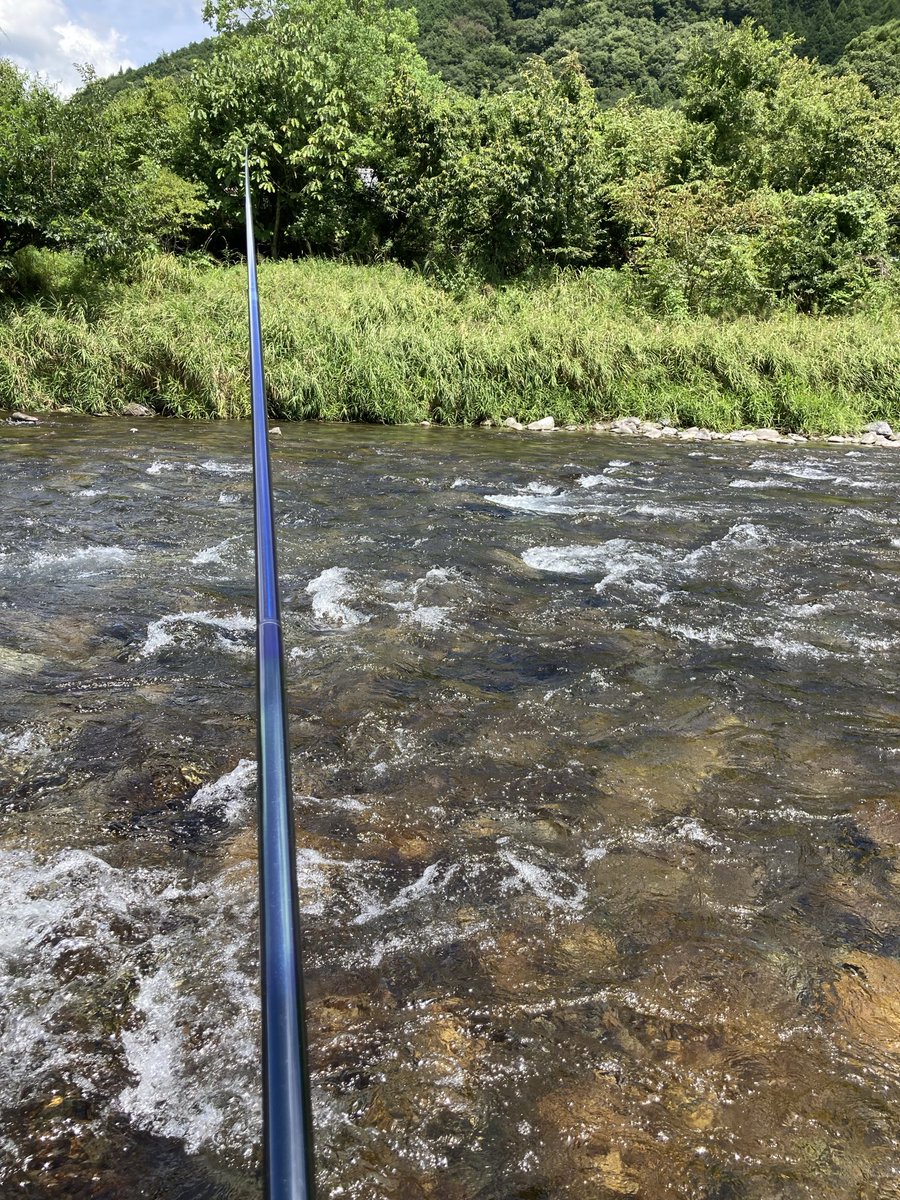 c0c0cham's tweet photo. 久しぶりの鮎釣り🎣🩵

根尾川に行ったけどぜんっぜん釣れなくて
いつぶりかの心が折れかけてポイント
変えて親子でやっと釣れた😂w

引きがもっとほしかったなー！
周りにいた方々、下手くそがお邪魔しましたw

ワークマンの帽子つきのUVウェアとスリコのUVマスク抜群✨

#鮎釣り #釣り　#根尾川 https://t.co/OORX0sZALP