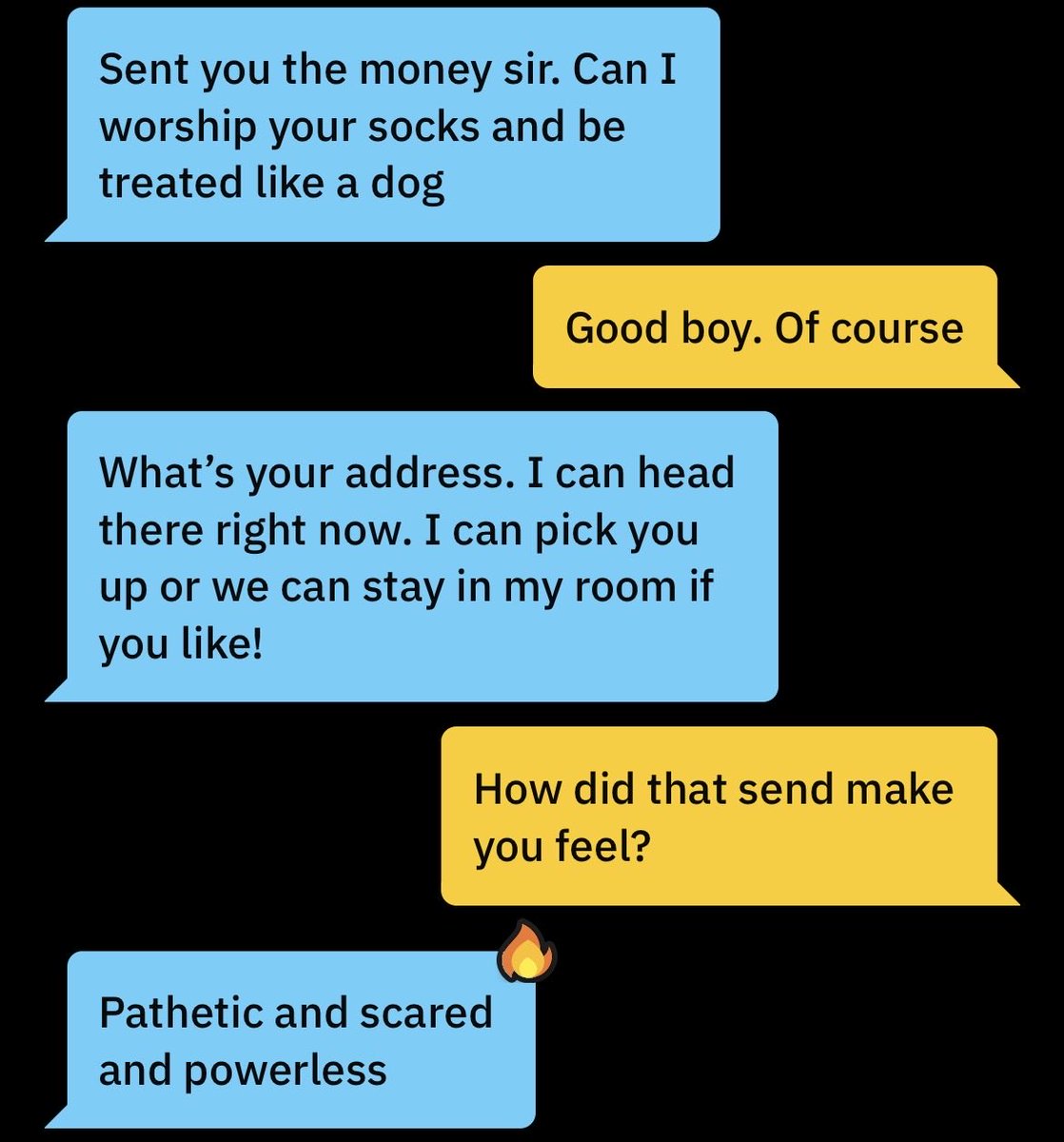 luxurioustyler's tweet photo. $50 just dropped and this pig is already on his knees in the DMs begging to worship my socks and be treated like a dog 😭
I asked how sending made him feel and he said “pathetic and scared and powerless”
Aww. Good. Stay there, dog.

Findom finsub humanatm humanwallet https://t.co/KE9c38CyBi