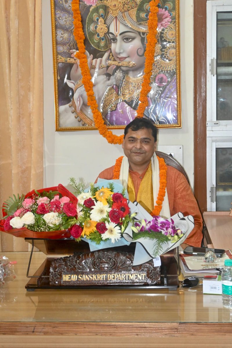 Ptritiktripathi's tweet photo. Again Heartiest congratulations respected sir @DrAnil74393333 We are very happy 
#Sanskrit #AoU https://t.co/0dqFhqjkYu
