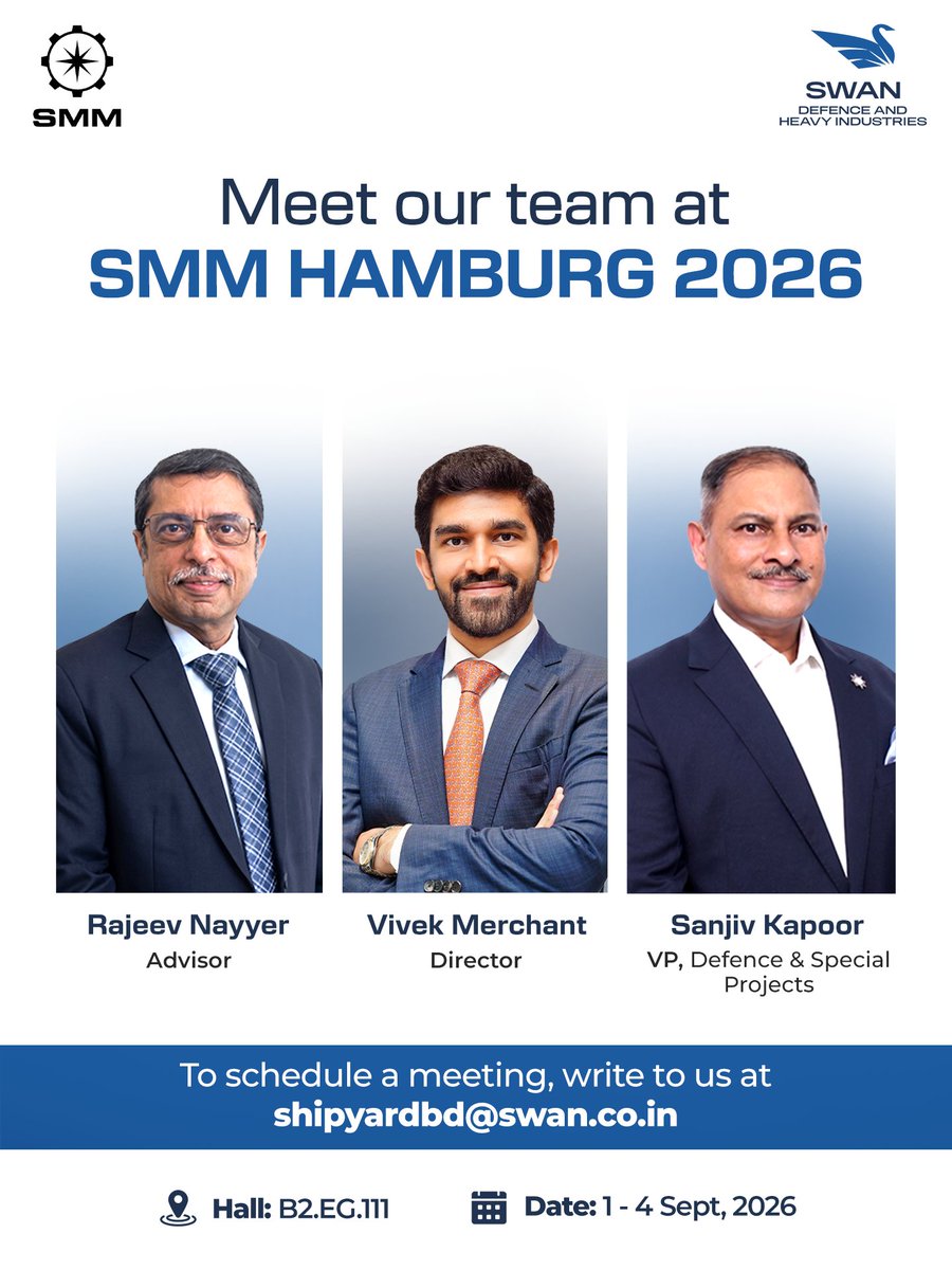 SDHI_Updates's tweet photo. We at SDHI, look forward to connecting and exploring new maritime opportunities with industry leaders and partners at SMM Hamburg 2026.

See you at:
📍 Hall B2, Stand EG.111
🌐 https://t.co/S18yMMWyBx

#SDHI #SMMHamburg #DelegateAnnouncement https://t.co/Qd6RzjXjl0