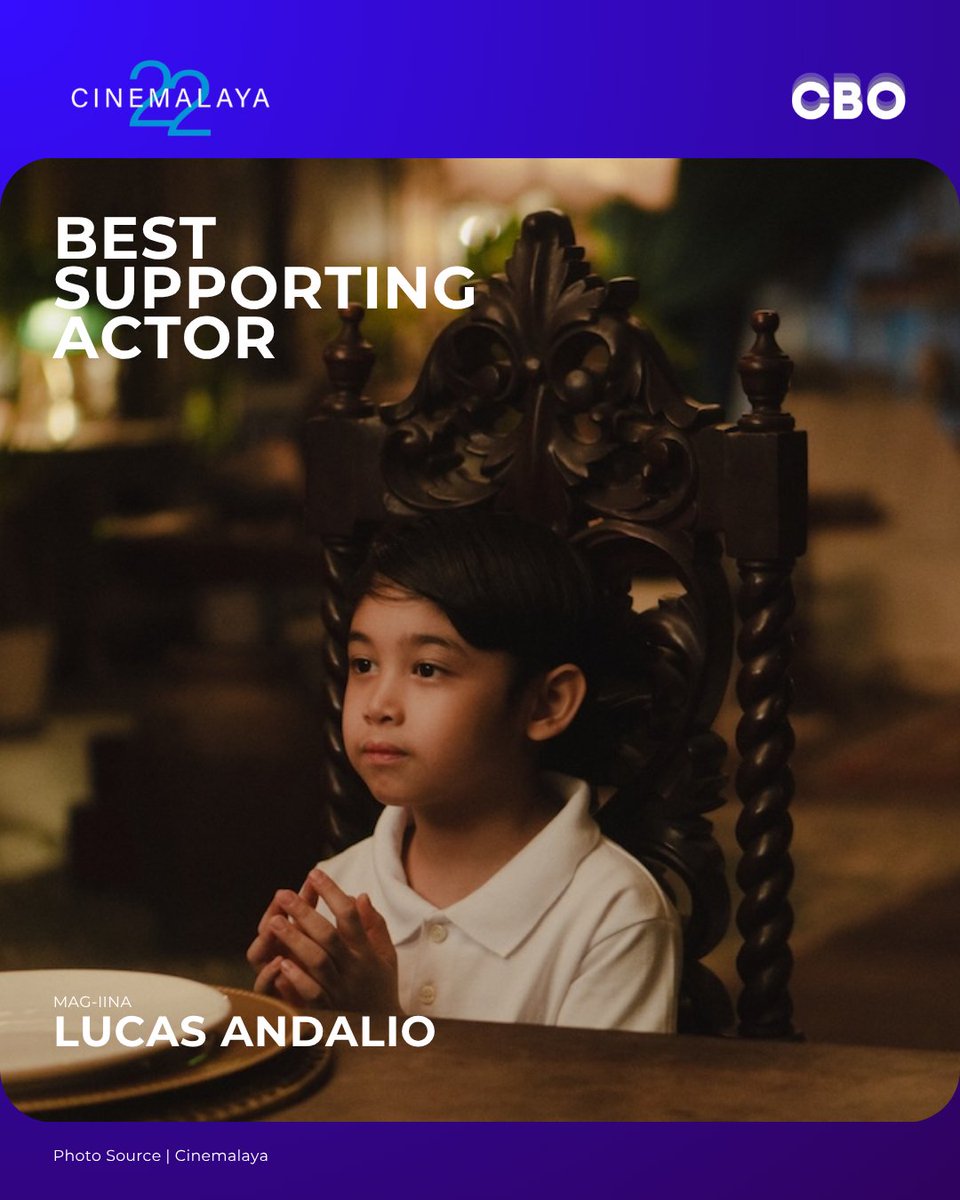 cbo_channel's tweet photo. Lucas Andalio ('Mag-Iina') and KD Omalin ('Hand of God') both win Best Supporting Actor at #Cinemalaya2026. https://t.co/fWKFbL1g50