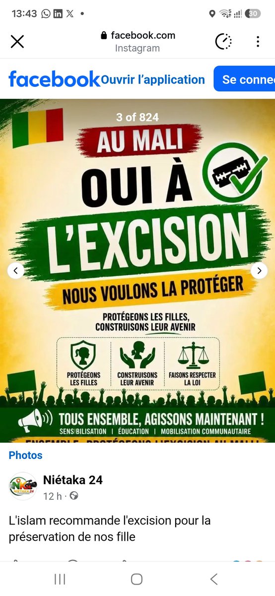 BintouMariamT's tweet photo. Depuis hier, une campagne circule sur Facebook au Mali pour dire « oui à l’excision ». En 2026, il faut encore le rappeler : aucune culture, tradition ou conviction ne justifie la mutilation du corps des filles africaines . Nos corps ne sont pas négociables!!!  #NonÀLexcision https://t.co/uZwvtErCod