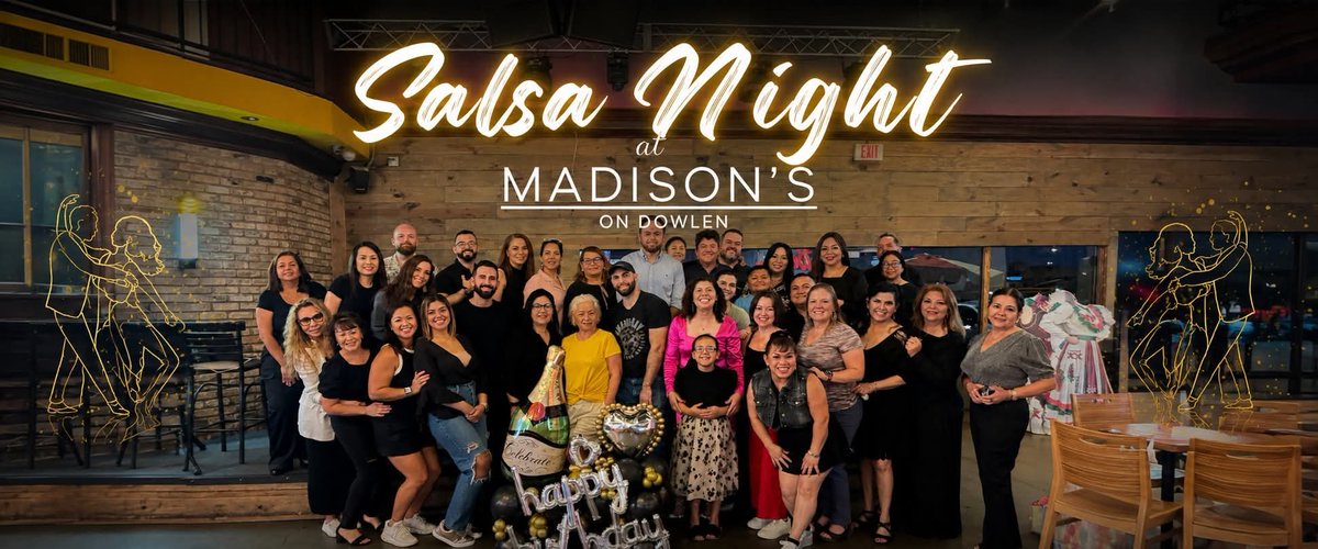 gordonswilliams's tweet photo. SALSA - TUESDAY -  BEAUMONT - MADISON'S - 7 PM #bailemosbeaumont #setxsalseros #danceislife #salseros #bachateros #latindance #dancing #BeaumontTx #SoutheastTexas #salsa #bachata #latindancing https://t.co/6xNNPaURpw