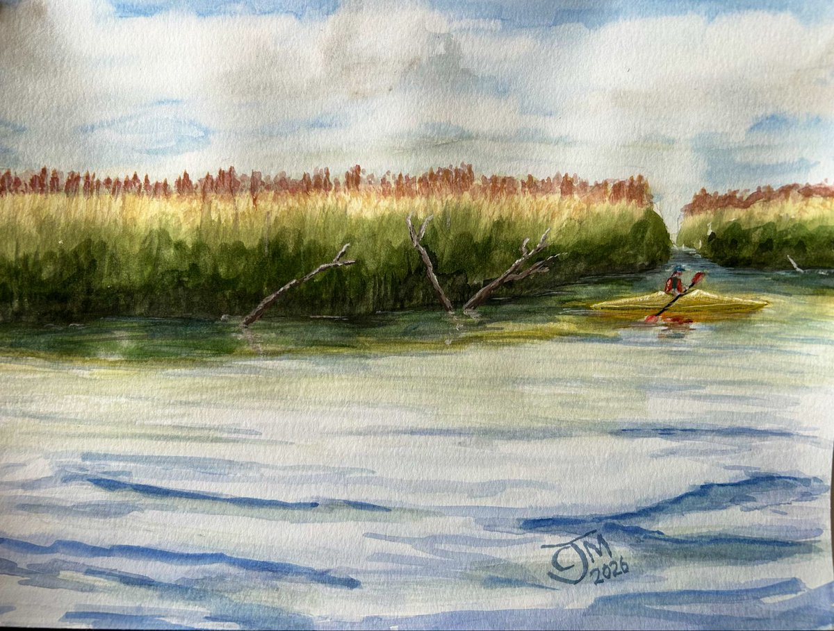 CJM_ArtByColin's tweet photo. Kayaking at Redbridge on the Test River. #art #artist #painting #landscape #watercolour #watercolor #ArtInspiration #VisualArt #CreativeArts #ArtJourney #Creative https://t.co/SECVHKlBQC