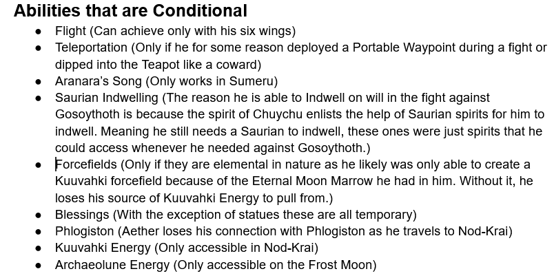 Rider_2379's tweet photo. Aether's Abilities section in the G1blog has bothered me for a  while. So as one of the few Genshin players who do read, here's a  breakdown on how applicable each ability is in a fight. Does this change the results of Aang vs Aether? No. This is just to get some facts straight. https://t.co/EUQV8bYNRe