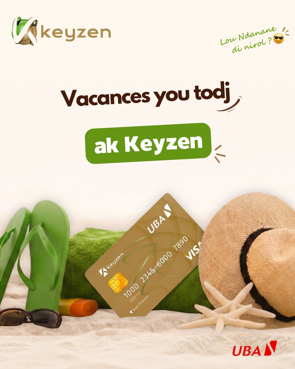 KeyzenSn's tweet photo. Vacance you todj 🥳

Dem fepp fouleu nekh, dieund lepp lo beugue ak sa carte Keyzen !

Profitez d’une expérience de vacances d’exception avec la carte Keyzen à seulement 7 500 F CFA !

Disponible sur https://t.co/6rNce0xmyJ 🤩

Commandé tey, diot soubeu, livraison gratuite

Sou bakhé rek niou dem !

LouNdananeDiNirol

#Keyzen #Visa #UBA