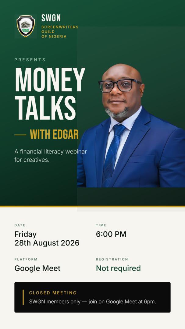 officialswgn's tweet photo. CREATIVITY IS YOUR CURRENCY. BUT DO YOU KNOW HOW TO MANAGE IT?

SWGN presents Money Talks with Edgar, a financial literacy webinar for creatives, covering income management, smarter financial decisions and building a secure future.

📅 28 August 2026
⏰ 6 PM
📍 Google Meet https://t.co/4Xj1PKdlbp