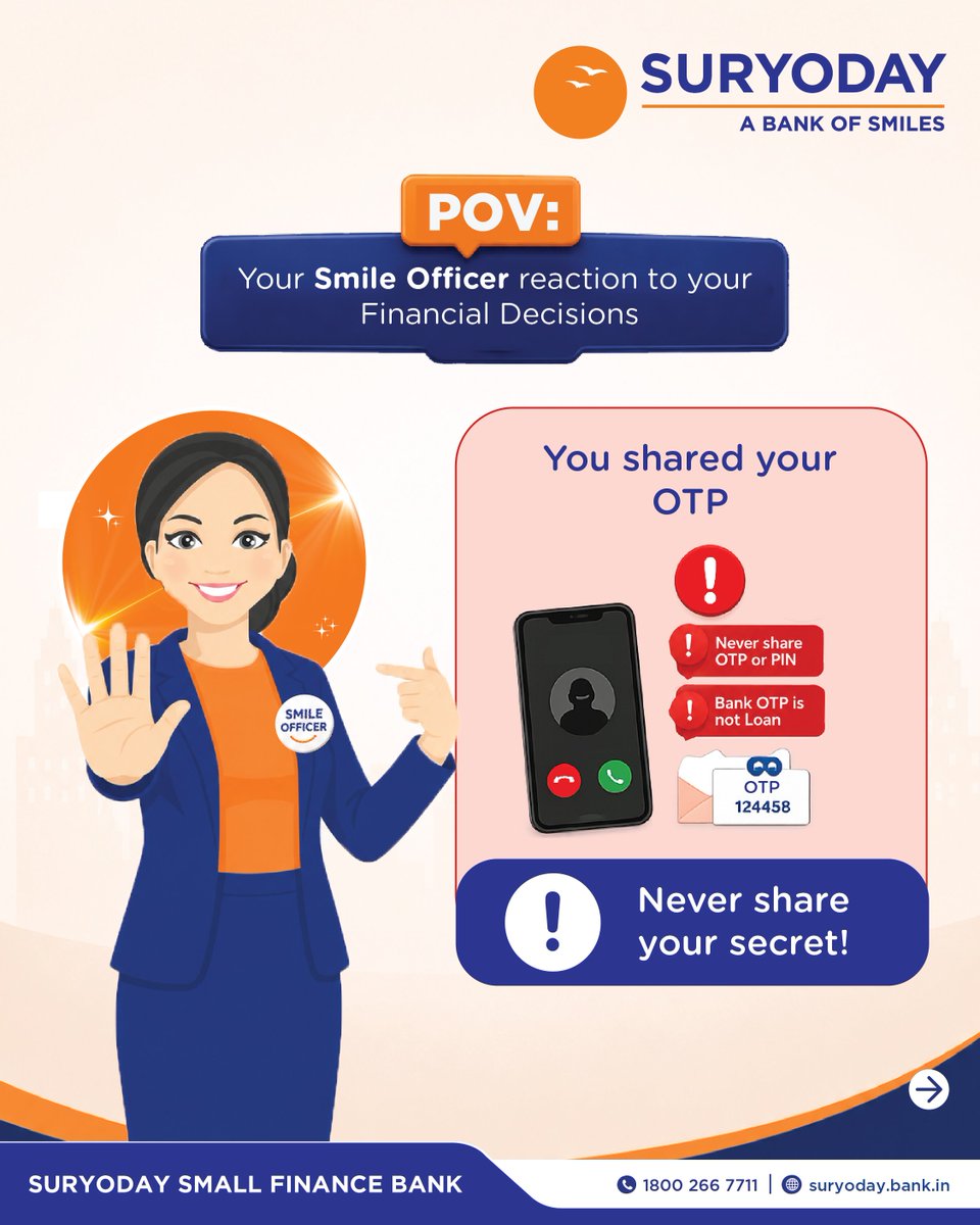 SuryodayBank's tweet photo. Smart financial choices begin with the right knowledge.
Explore the carousel to learn more.

#financialchoices #emi #financemanagement #financialdecisions #financialplanning #savings #loan #bankofsmiles #suryodaybank https://t.co/BuAKFa29Cy