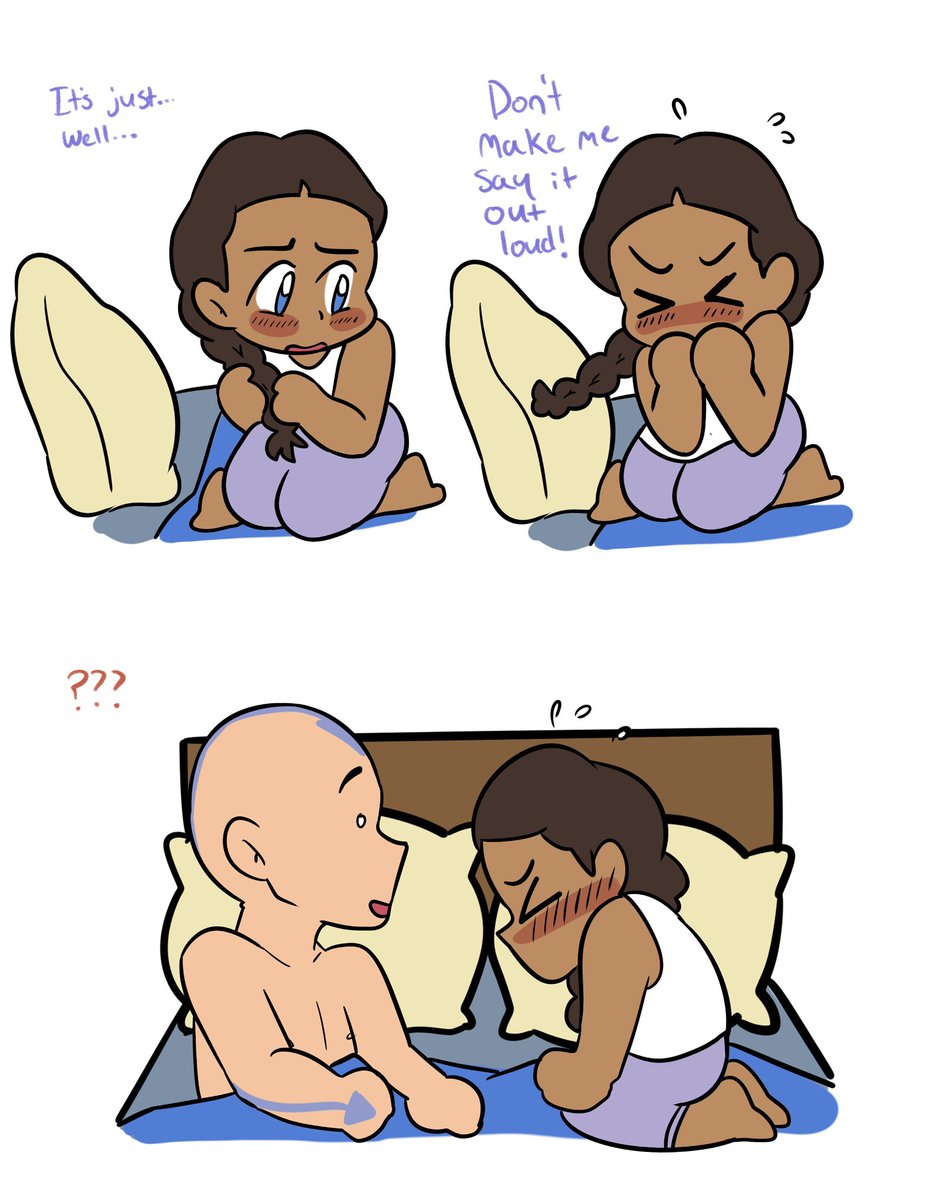 caroliner_draws's tweet photo. the absolute most cringe comic I’ve ever made but I’m free so who cares (1/2) #Kataang https://t.co/HZGrPqf76I