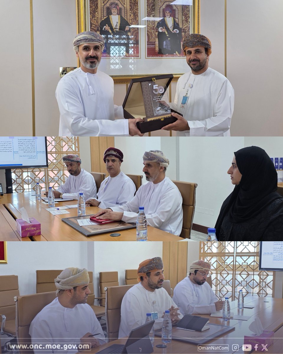 omannatcom's tweet photo. تعزيزًا للشراكات المؤسسية وتكامل الأدوار، عقدت اللجنة الوطنية العُمانية للتربية والثقافة والعلوم اجتماعًا مشتركًا مع #مجمع_السيد_طارق_بن_تيمور_الثقافي . 

​ناقش اللقاء سبل التعاون في مجالات الثقافة ، وتطوير الشراكات مع المنظمات الإقليمية والدولية بما يخدم الصالح العام.
#OmanNatCom