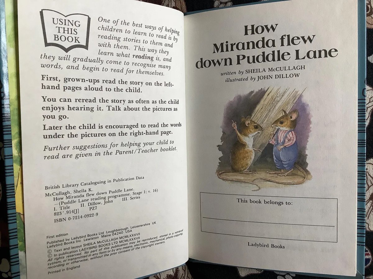 WatsonsVintage's tweet photo. NEW LISTING #Miranda Mouse is sooo sweet! 1990s Vintage First Edition 'How Miranda flew down Puddle Lane' Ladybird Book in Hardback by Sheila McCullagh - No 16 in Series https://t.co/ElUDYZZiMB via @Etsy #VintageBooks #ChildrensBooks #LadybirdBooks #PuddleLane #TheWideawakeMice https://t.co/ssGMxOIoi2