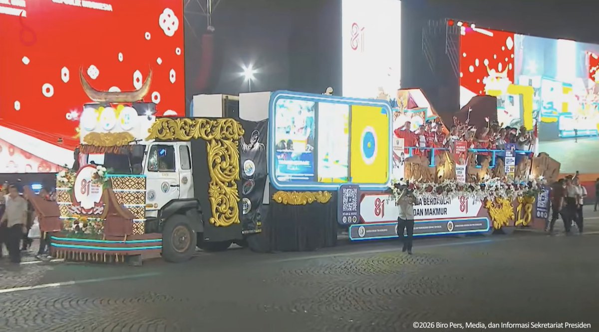 LambeSahamjja's tweet photo. logika aneh prabowo untuk kesekian kalinya:
- 14 agustus di gedung MPR larang kementrian ada acara seremonial apapun lagi 
- katanya hemat anggaran supaya bisa bangun sekolah dll
- 3 hari berselang, hari ini ada acara karnaval dari seluruh kementrian dia
- ada total 53 kementerian
- artinya ada 53 pameran karnaval hari ini 
- angggap per kementerian anggaran 10 jt = 530 jt buat karnaval hari ini kalo 100 jt berarti ada = 5,3 miliar