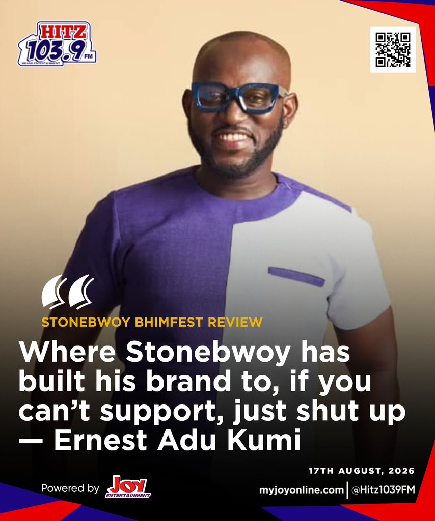 Hitz1039FM's tweet photo. Where Stonebwoy has built his brand to, if you can’t support him, just shut up. — Ernest Adu Kumi

#DaybreakHitz #ShowbizReview https://t.co/PUNLBSTbYk