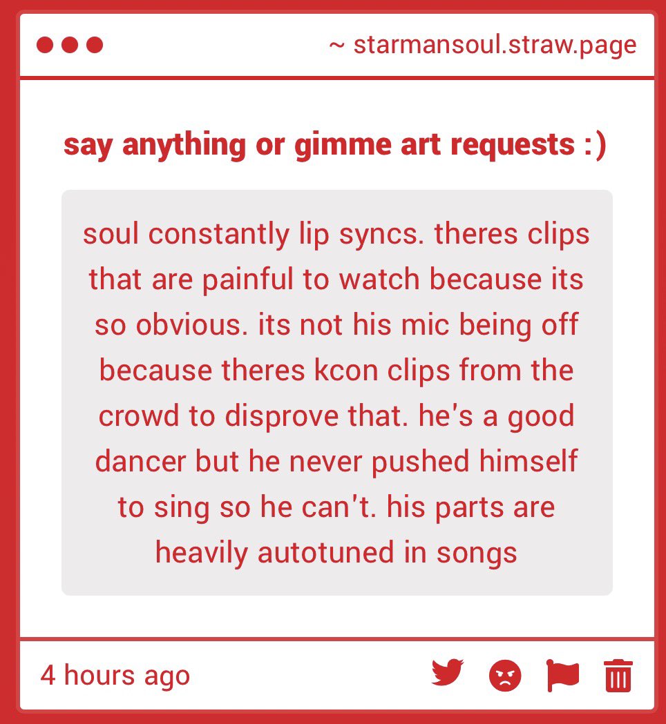 starmansoul's tweet photo. he’s first and foremost a dancer and lip syncs sometimes bc he’s not very confident in his vocals, but are u kidding?? his voice IS great it’s just more of a confidence problem since he’s not even a native korean speaker 😭 here’s a clip where he’s acc singing lol. but + https://t.co/E8bMSGLy4m
