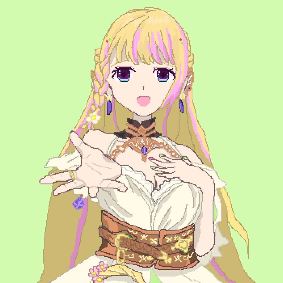 pas_LV2grm's tweet photo. 麗しきハーフエルフの歌姫
改めて新衣装おめでとう！　#アロ絵 https://t.co/t6hZrPCDx0