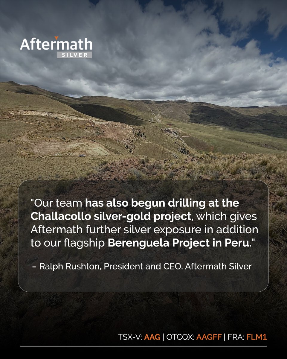 AftermathSilver's tweet photo. The global race to secure critical metals is accelerating. With exposure to #silver, the #ChallacolloProject has the potential to deliver sustainable growth and shareholder value amid evolving demand trends.
Discover: https://t.co/ytaMF3NcFg
#AAG $AAG.V #AAGFF #FLM1 https://t.co/m3SrVppWE2
